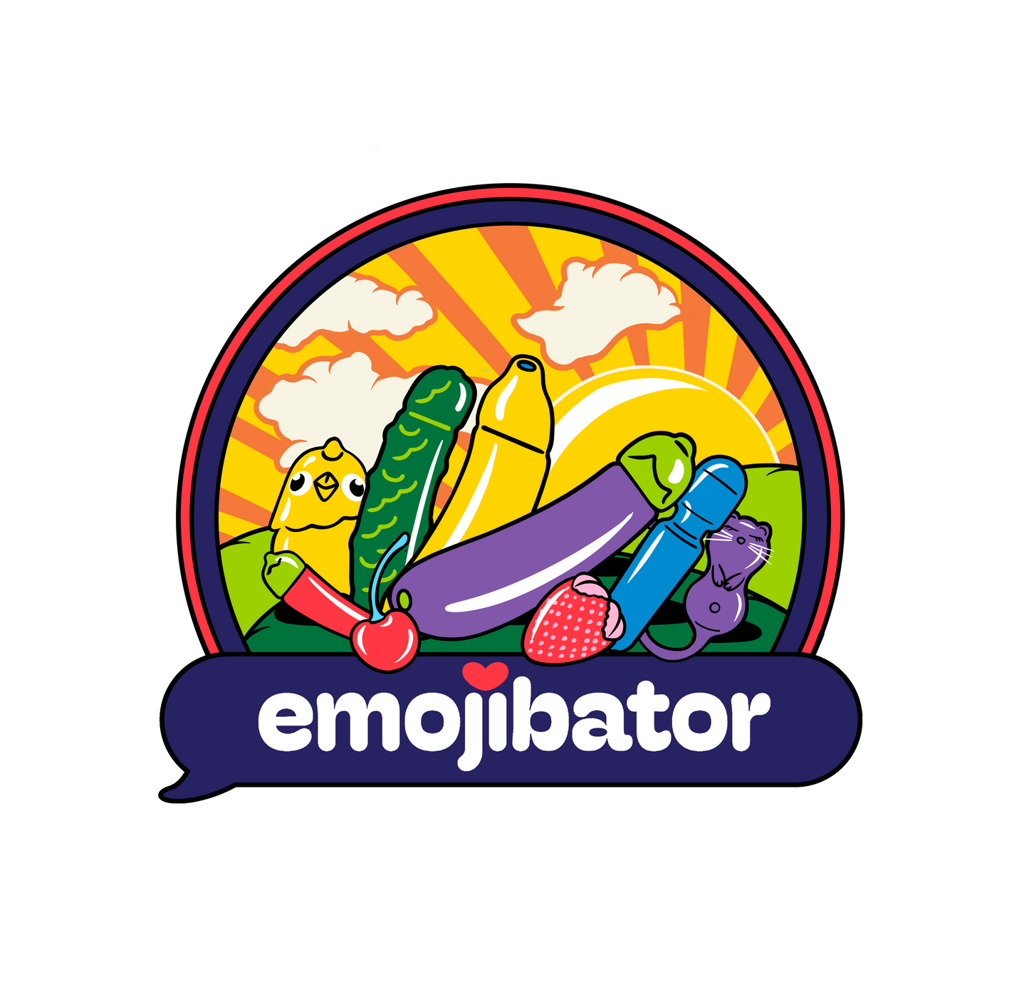 Emojibator Sunset Vibes Sticker